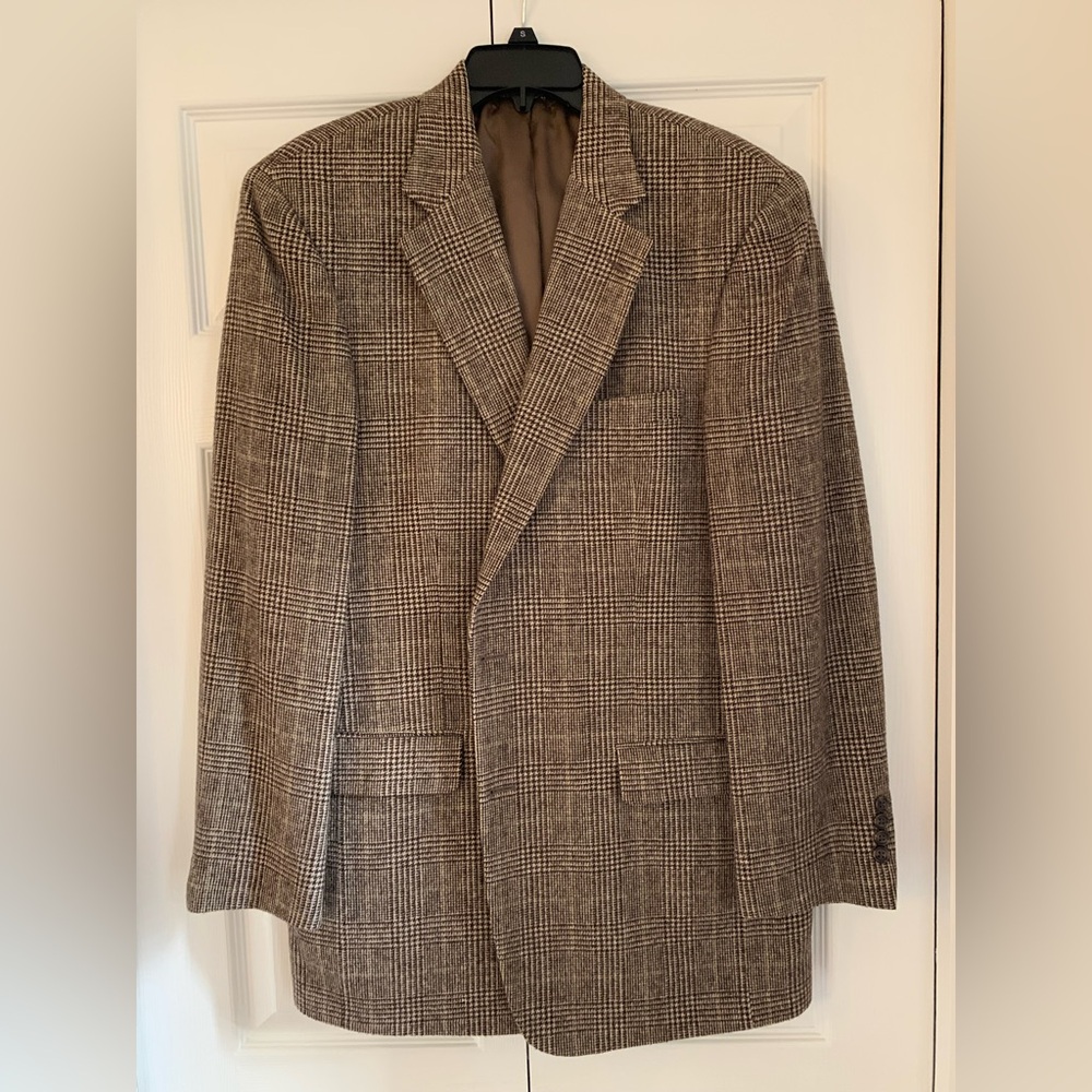 Vintage Brooks Brothers Glen Plaid Camel Hair Blazer